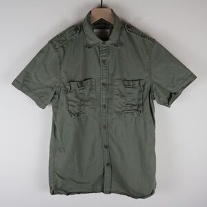 Denim & Supply Ralph Lauren Short Sleeve Military Green Button Up Shirt Small